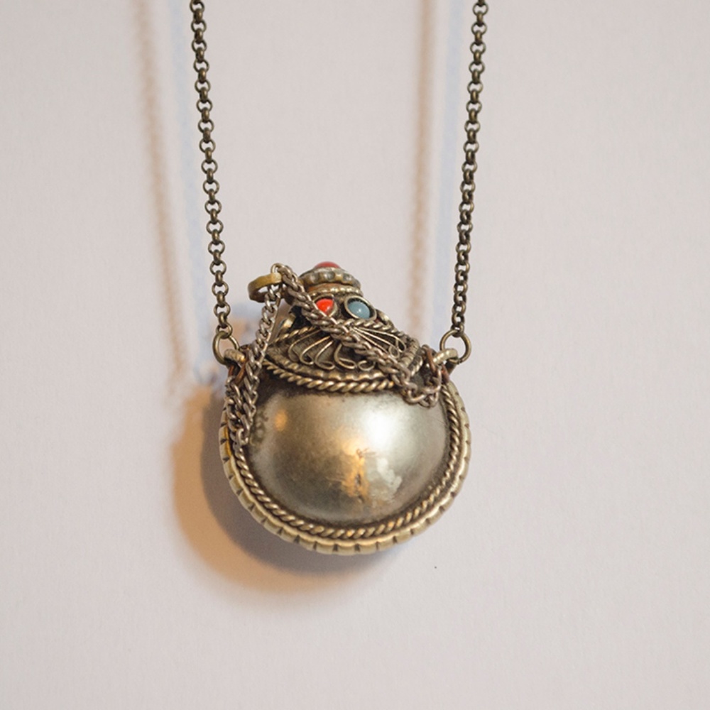 Flask Necklace with Colorful Stones
